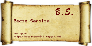 Becze Sarolta névjegykártya